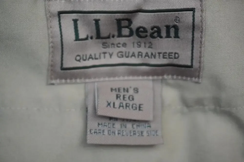 LL Bean Vest Mens XL Beige Canvas Multi Pocket Fishing Travel Outdoor Utility